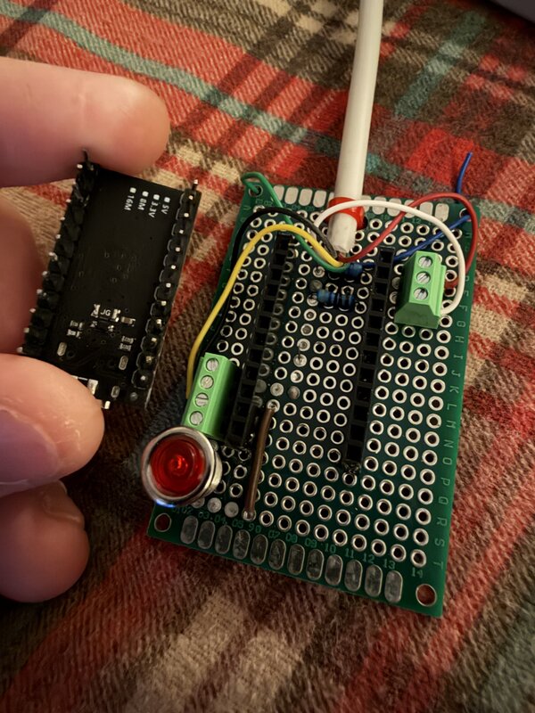 Angled view of the converter board showing wiring